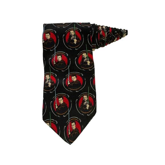 Star Wars Ralph Marlin Jedi Repeat Obi Wan Qui Gon Vintage Novelty Necktie - Picture 1 of 6